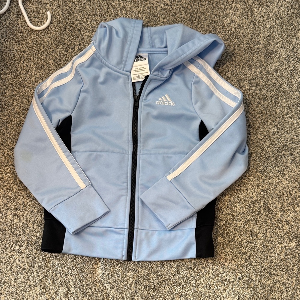 Adidas Sky Blue and Black Zip-Up Jacket